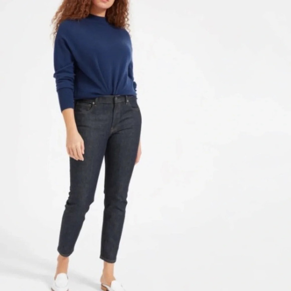 Everlane The Mid-rise Skinny denim Jeans Ankle crop size 25 in Dark Indigo - Picture 15 of 16